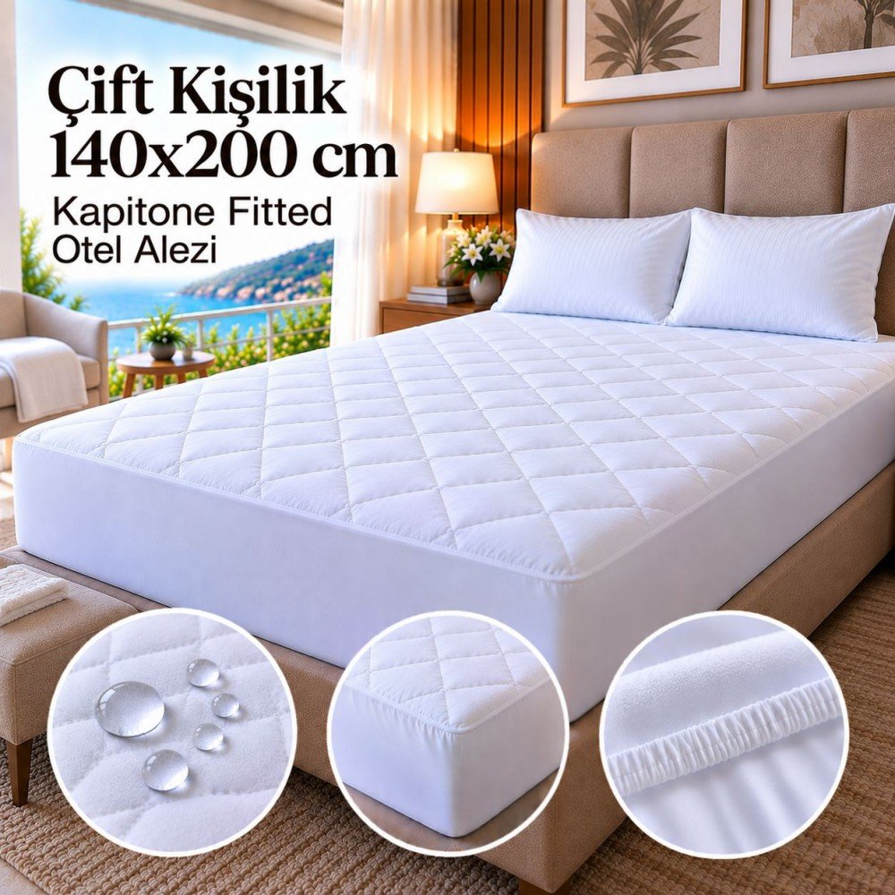 Çift Kişilik 140x200 cm Kapitone Fitted Otel Alezi