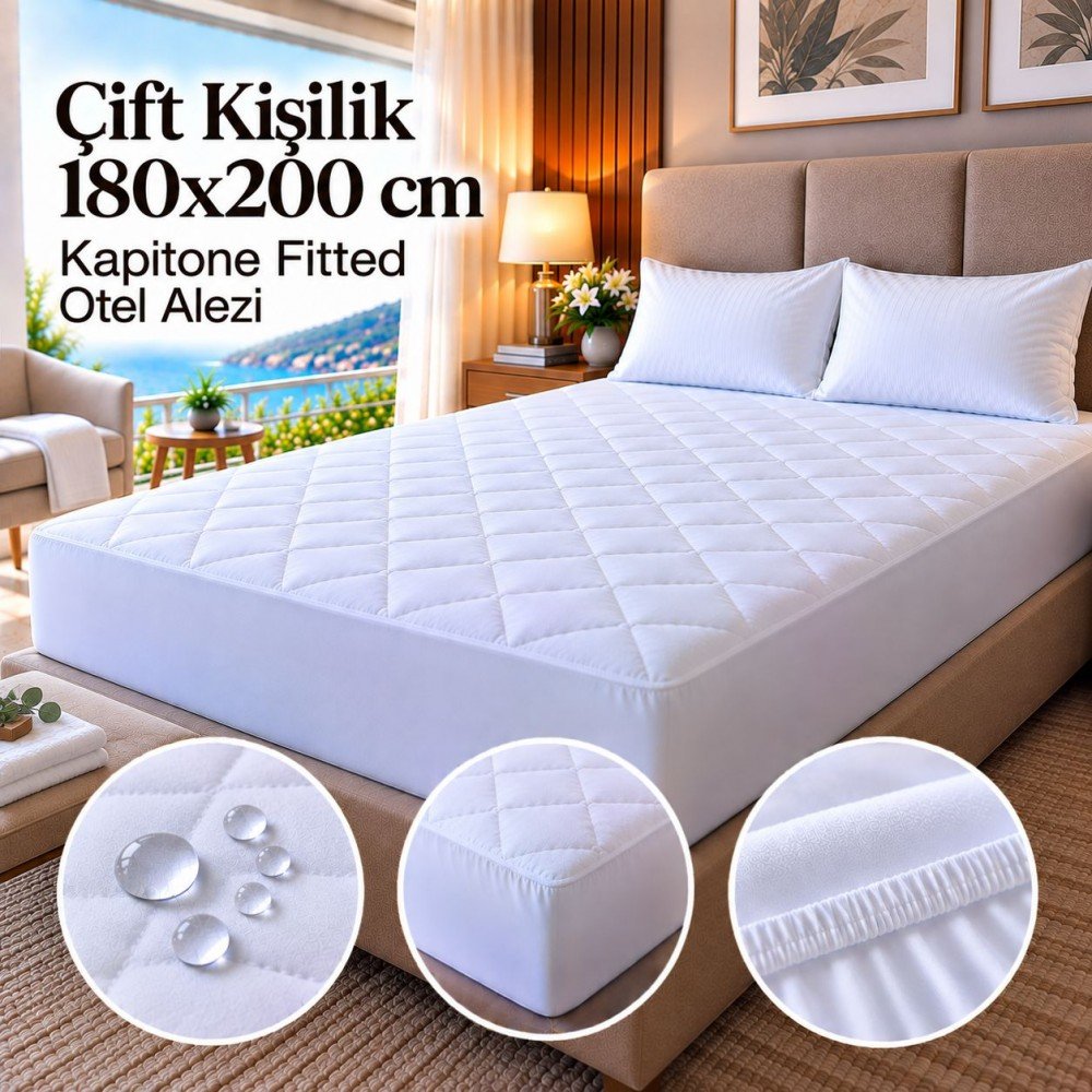 Çift Kişilik 180x200 cm Kapitone Fitted Otel Alezi