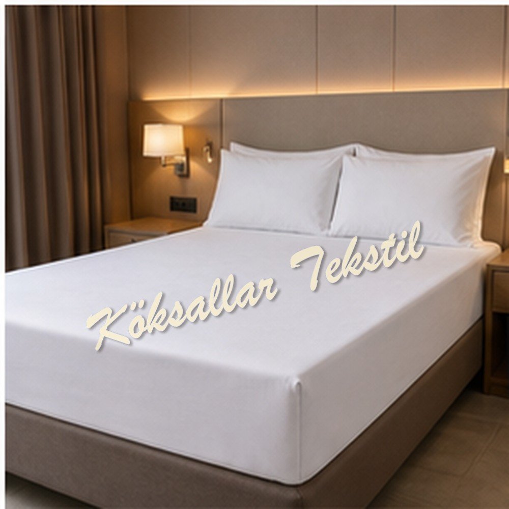 59 tel otel çarşafı Çift kişilik 280x280cm pamuk polyester akfil kumaş