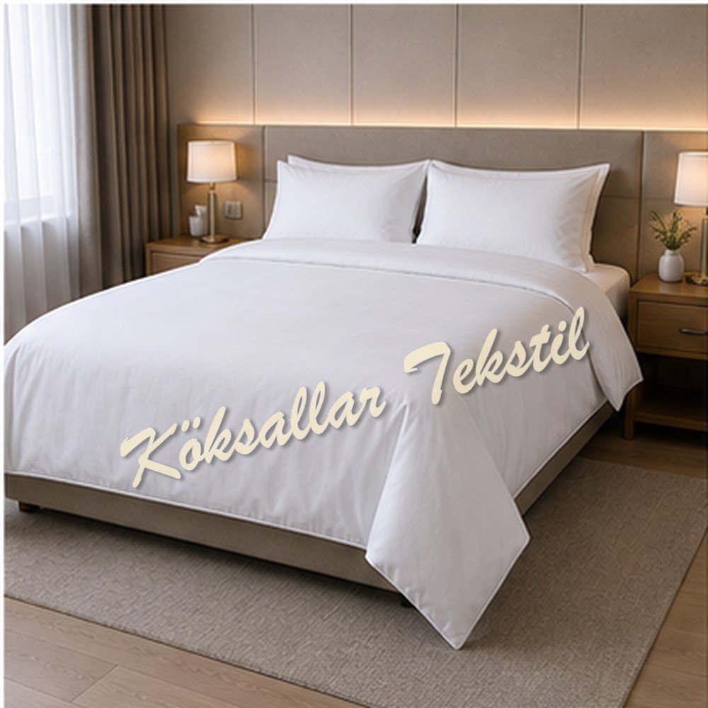 Çift kişilik 59 tel pamuk polyester otel nevresim takımı