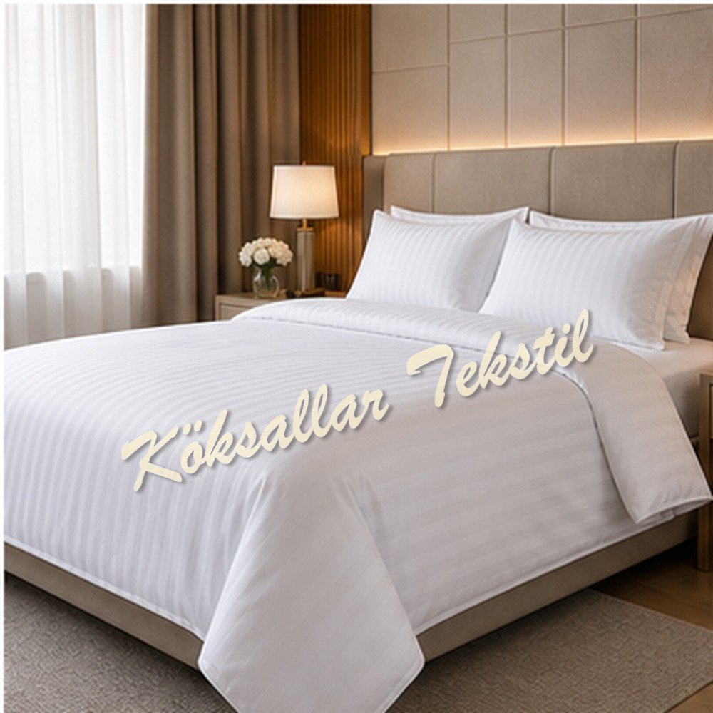 Çift Kişilik Lüks Otel Nevresim Takımı - 83 Tel Pamuk Saten