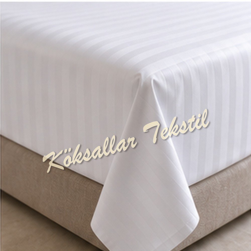 Çift kişilik Otel çarşafı 240x280cm 83 tel çizgili kumaş