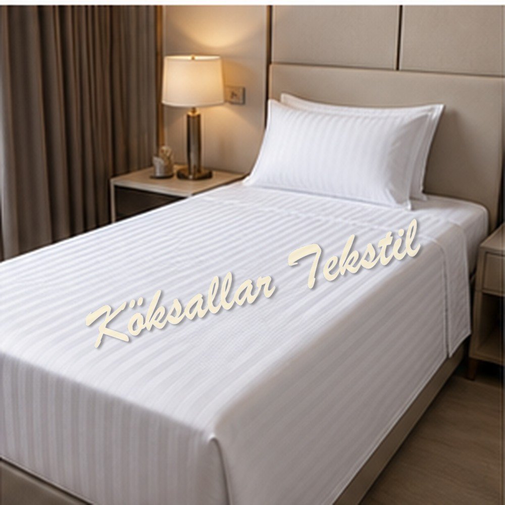 Ekonomik otel çarşafı 180x280cm tek kişilik pamuk polyester