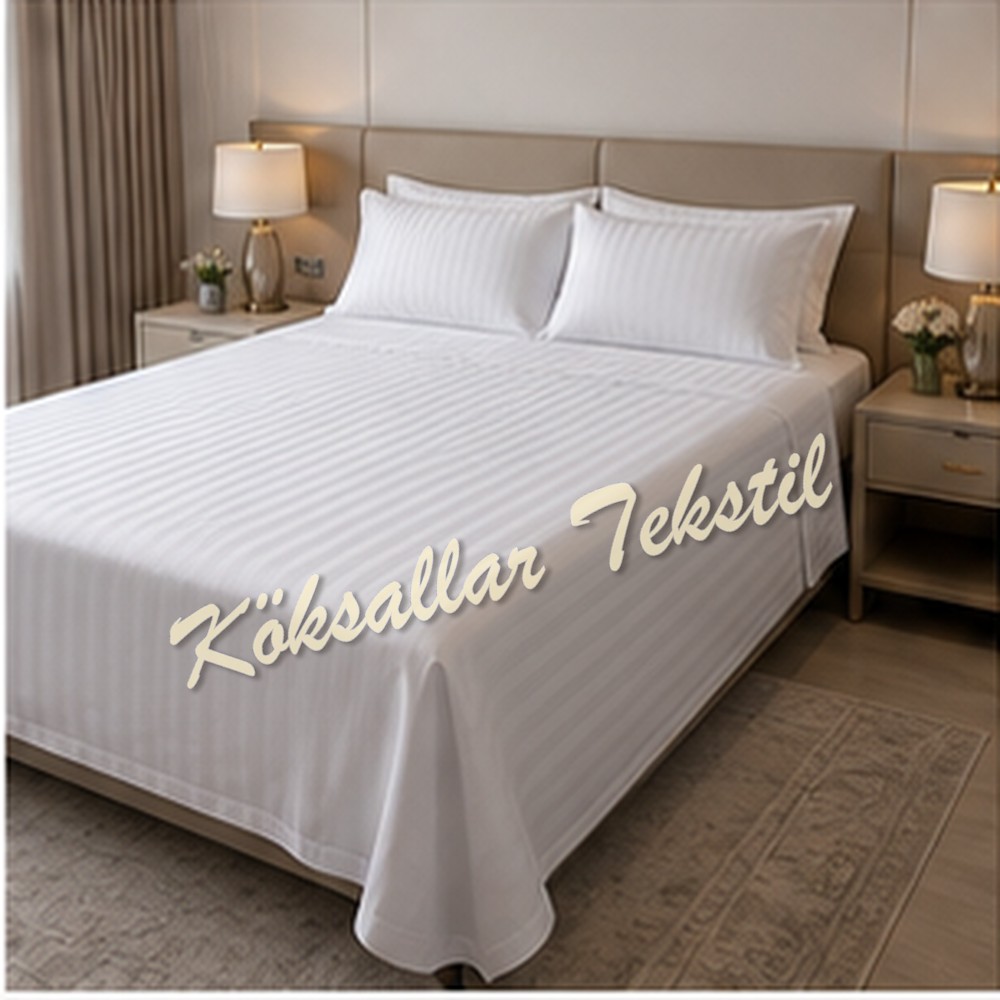 Ekonomik otel çarşafı 240x280cm çift kişilik pamuk polyester