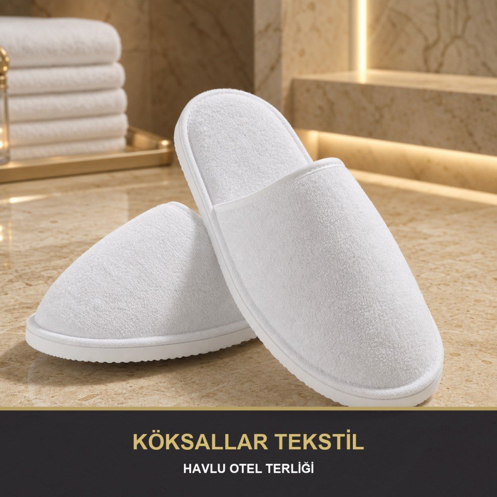 Havlu Otel Terliği Kapalı Burun Kalın Taban