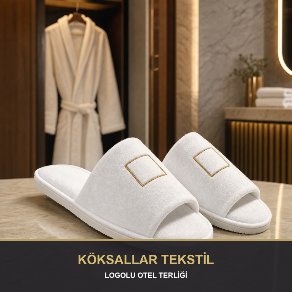 Logolu Otel Terliği Açık Burun Özel Üretim