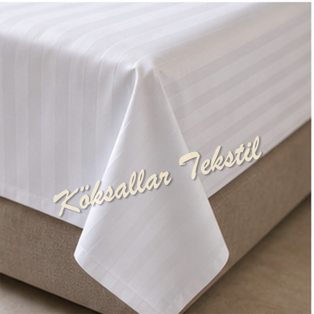 Otel çarşafı Çift kişilik 280x280cm 83 tel çizgili kumaş