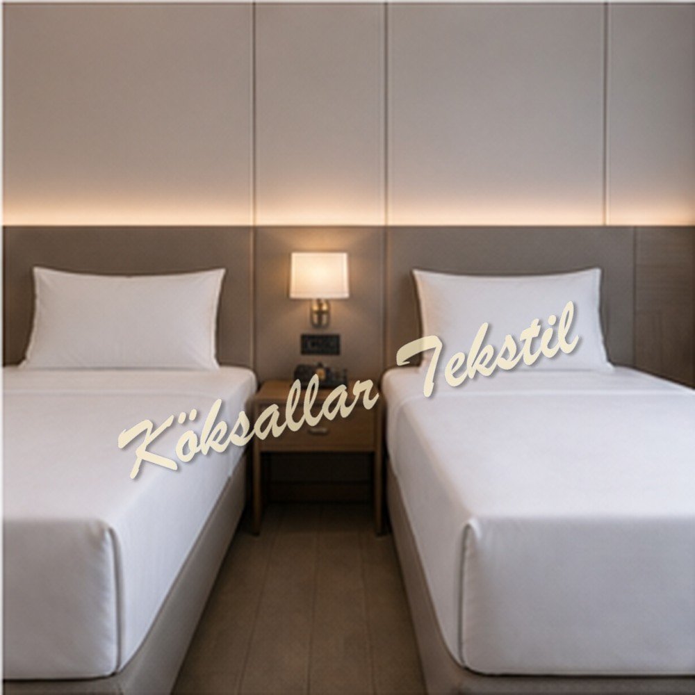 Otel çarşafı Çift kişilik 280x300cm 59 tel pamuk polyester akfil kumaş