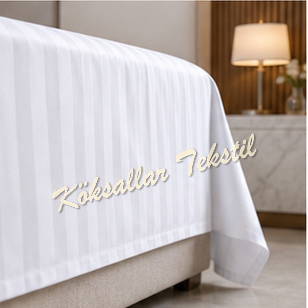 Otel çarşafı Tek kişilik 200x280cm 83 tel çizgili kumaş