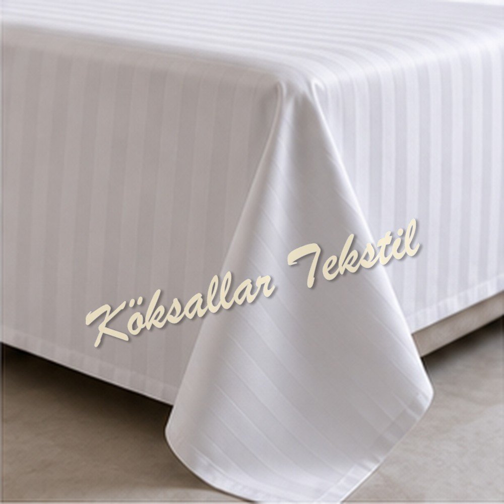 Otel çarşafı Tek kişilik 240x240cm 83 tel çizgili kumaş