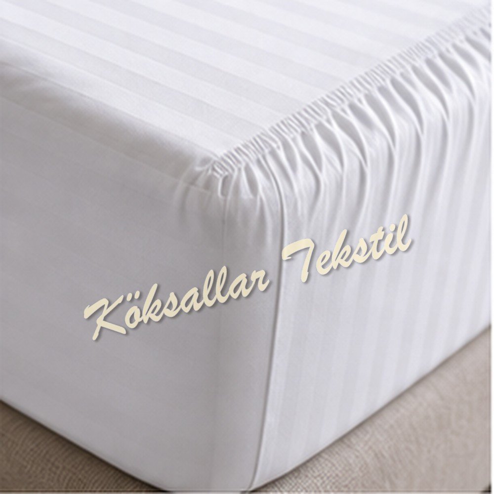 Tek kişilik Otel çarşafı 180x280cm 83 tel çizgili kumaş
