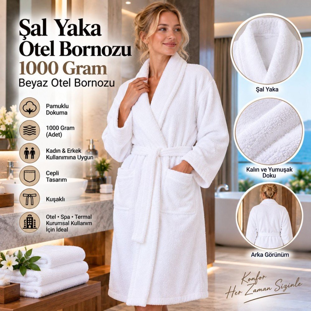 Şal Yaka Otel Bornozu